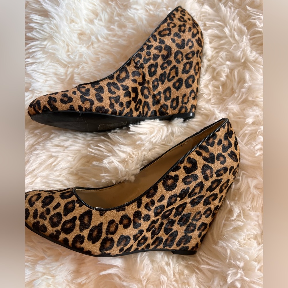 Banana Republic Wedges heels, faux calfskin cheetah print